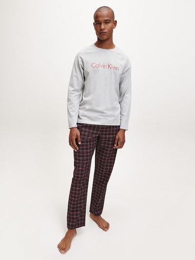 Calvin Klein Ruhák HU849443 | Calvin Klein Pants Férfi Pizsama Szett Szürke